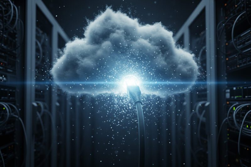 Silicon chip and a cloud