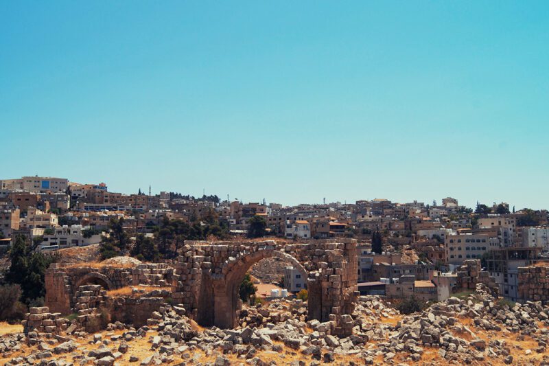 Cityscape with ruin