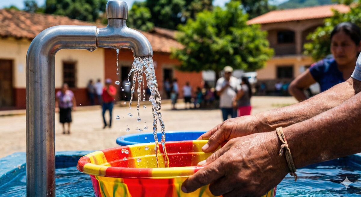 Hands with water