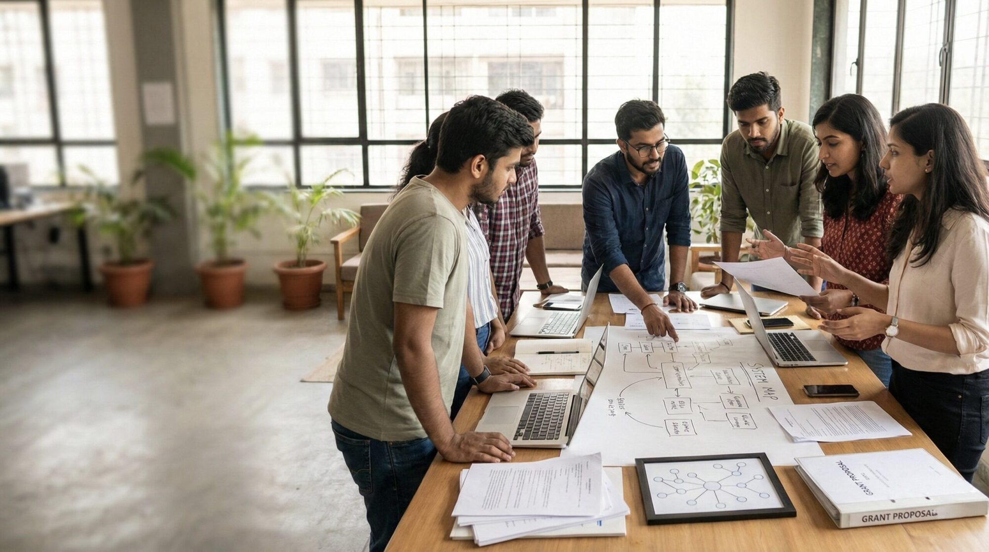 Indian professionals at conference table