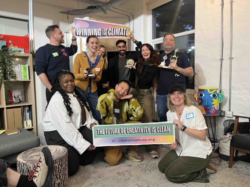 Group of happy creative activists
