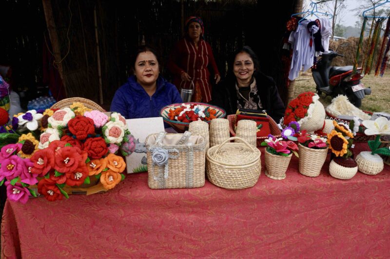 Nepalese women selling wares at festival