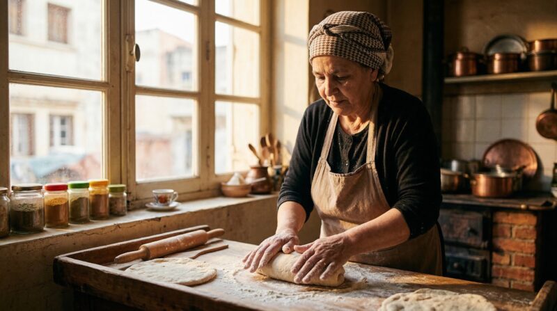 Middle Eastern woman operating a small home-based food or education enterprise