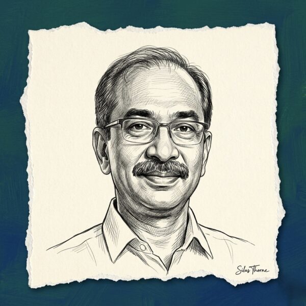 Panduranga Raju, founder of Sri Sai Fibres headshot illustration
