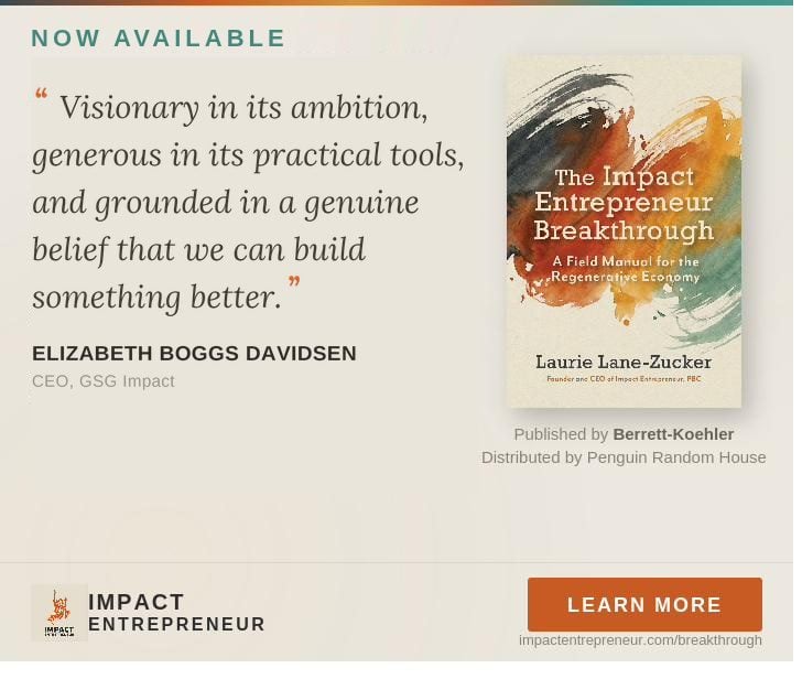 The Impact Entrepreneur Breakthrough by Laurie Lane-Zucker, now available