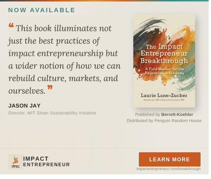 The Impact Entrepreneur Breakthrough by Laurie Lane-Zucker, now available