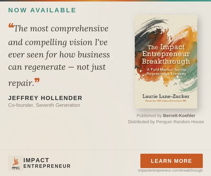 The Impact Entrepreneur Breakthrough by Laurie Lane-Zucker, now available