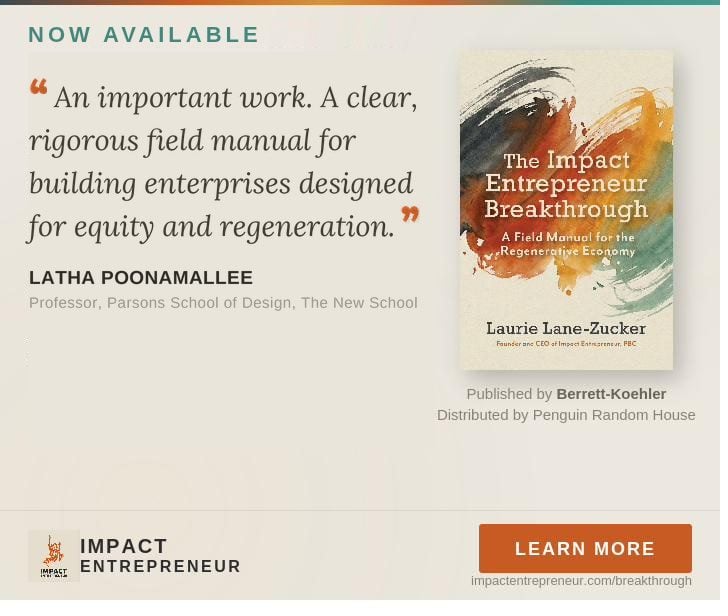 The Impact Entrepreneur Breakthrough by Laurie Lane-Zucker, now available